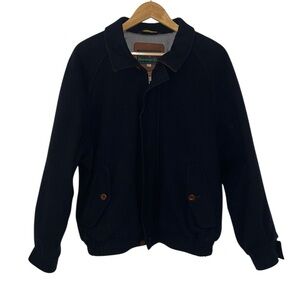 Vintage 1980s Abercrombie & Fitch Men’s Wool Bomber Coat Dark Navy Blue
